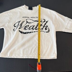 Mental Health Wealth White Long Sleeve Tee
